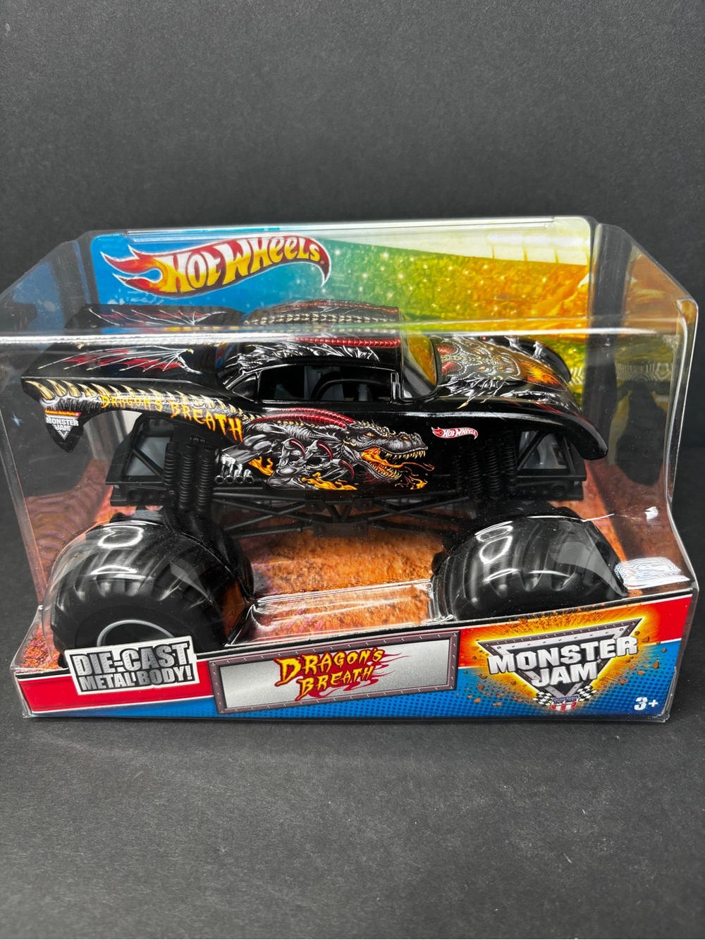 Hot Wheels Monster Jam Dragon's Breath Black Monster Truck Toy